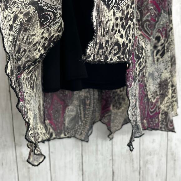 Fashion Bug Vintage 2 Piece Flowy Shirt Skirt Set Fairy Paisley Animal Print - Picture 8 of 16